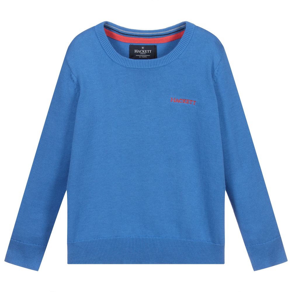 Hackett London - Blue Cotton Logo Sweater | Childrensalon