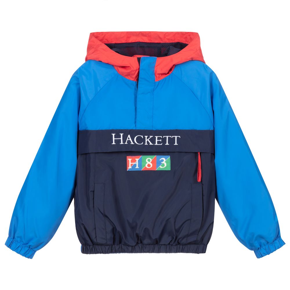 Hackett London - Blue & Red Hooded Windbreaker  | Childrensalon