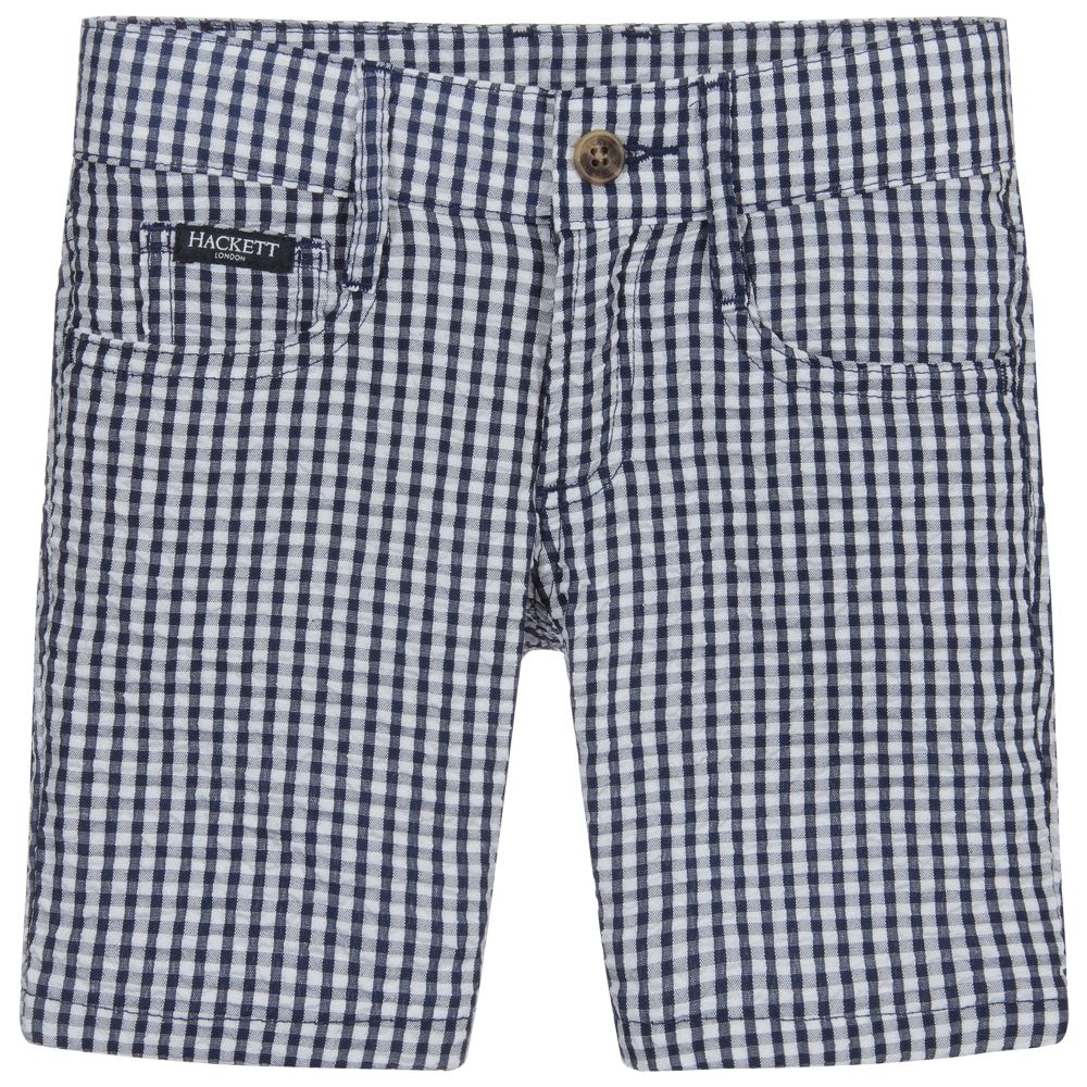 Hackett London - Blue & White Checked Shorts | Childrensalon