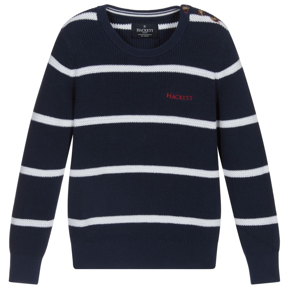 Hackett London - Blue & White Cotton Sweater | Childrensalon