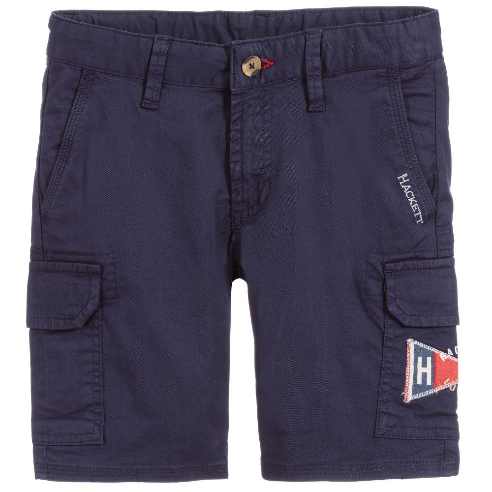 Hackett London - Boys Blue Cotton Shorts | Childrensalon Outlet