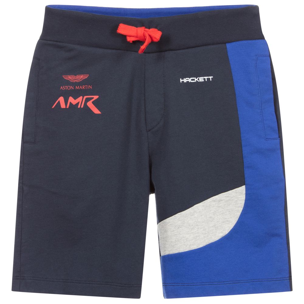 Hackett Aston Martin Racing - Boys Blue Cotton Shorts | Childrensalon