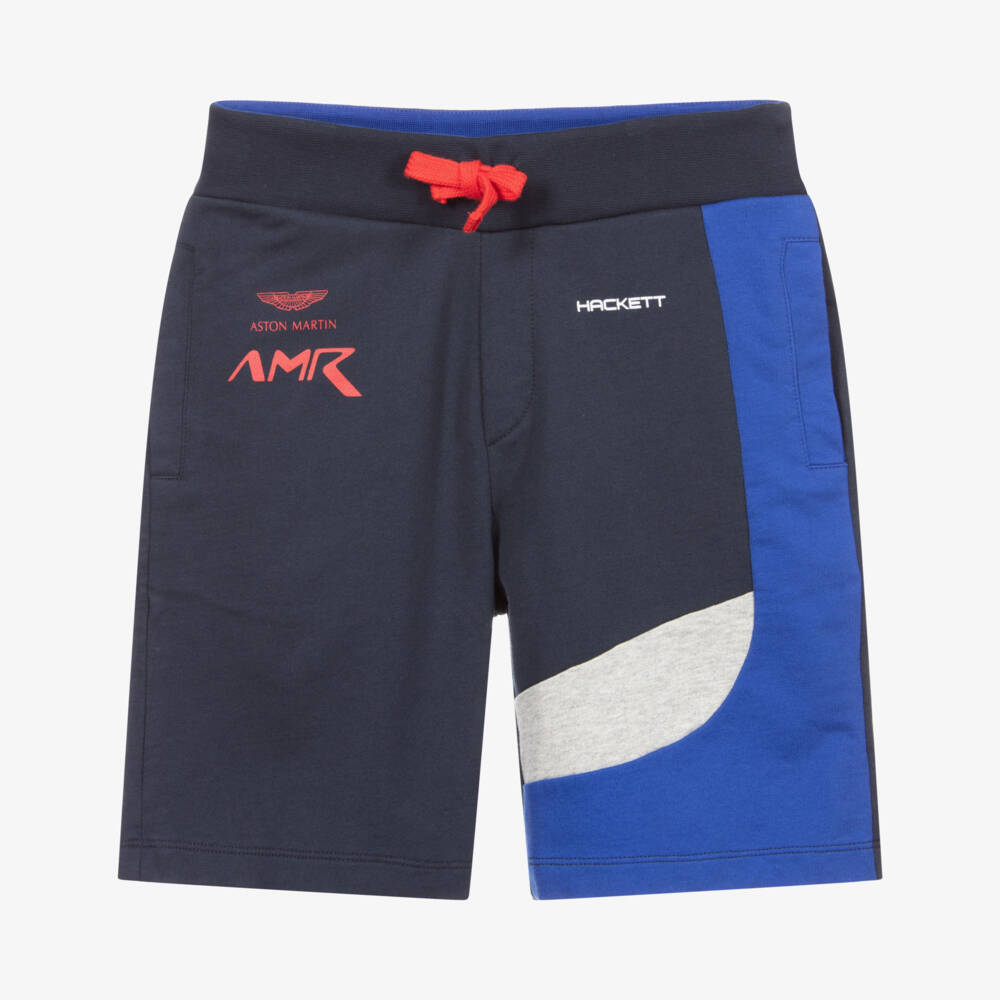 Hackett Aston Martin Racing-Boys Blue Cotton Shorts | Childrensalon Outlet