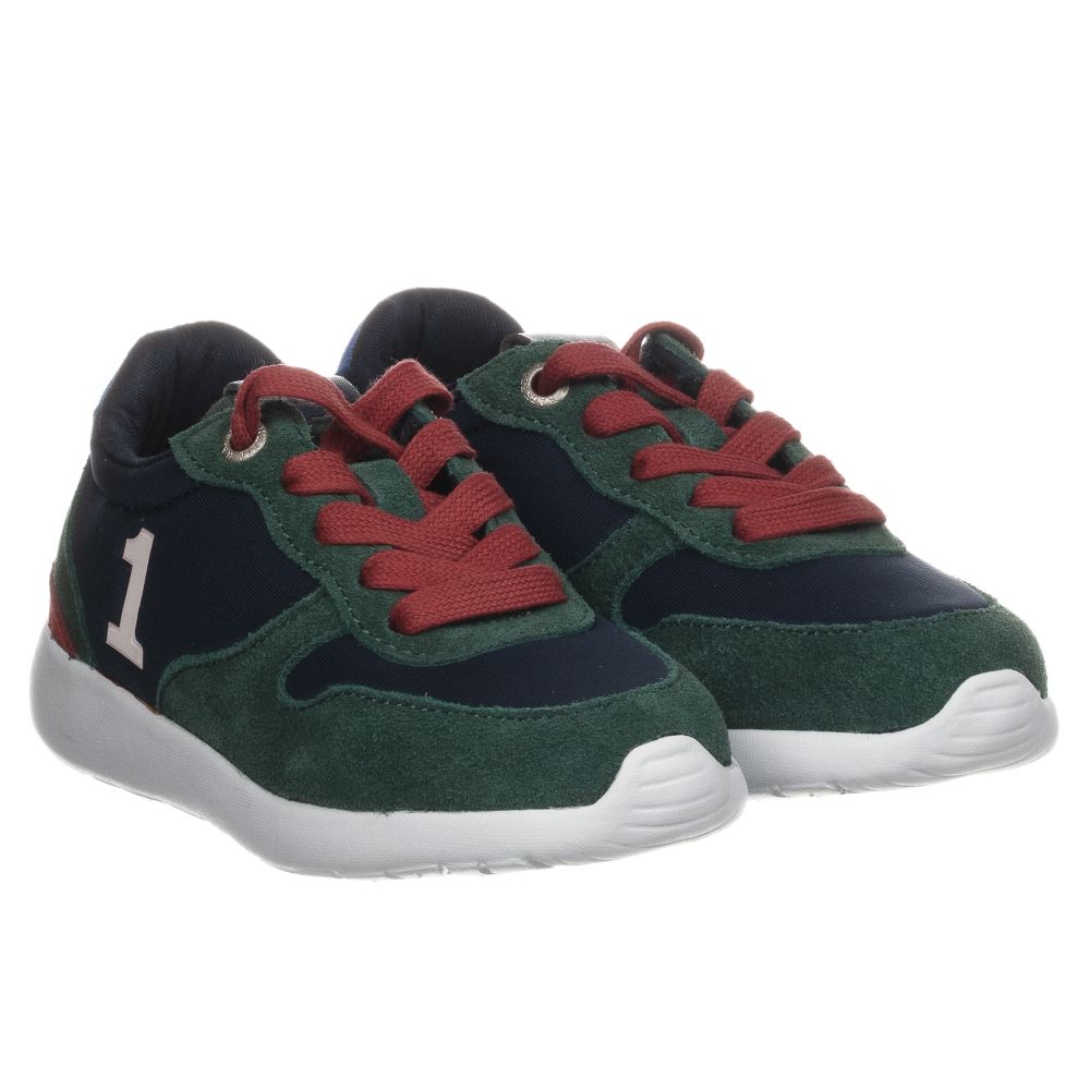 Hackett London - Boys Blue & Green Trainers  | Childrensalon