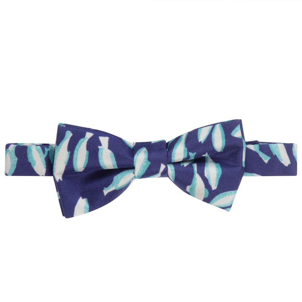 Hackett London - Boys Blue Silk Bow Tie (9cm) | Childrensalon