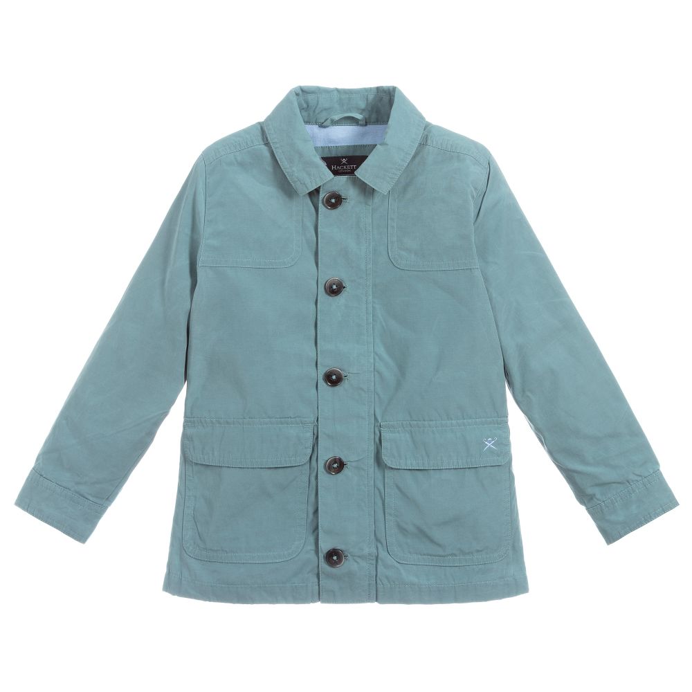 Hackett London - معطف بولي قطن تويل لون أخضر للأولاد | Childrensalon