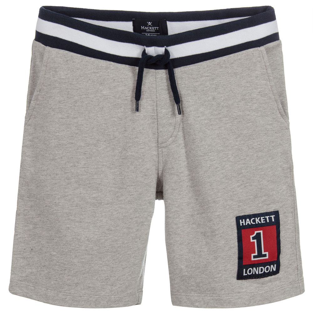 Hackett London - Boys Grey Cotton Jersey Shorts | Childrensalon