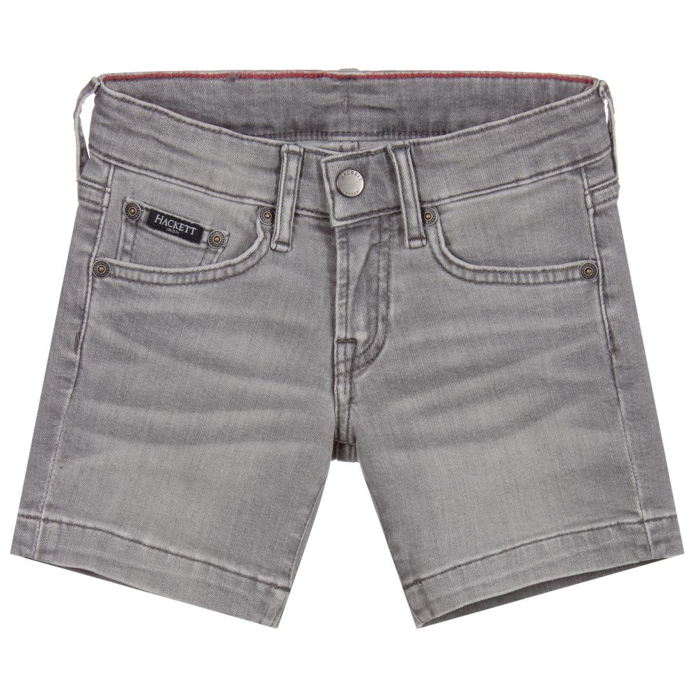 Hackett London - Boys Grey Denim Shorts | Childrensalon