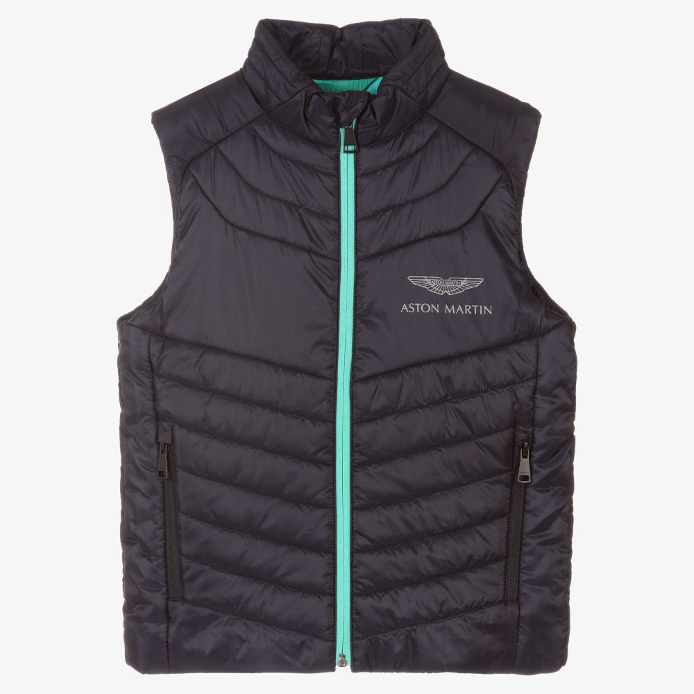 Hackett Aston Martin Racing - Boys Navy Blue Padded Gilet | Childrensalon