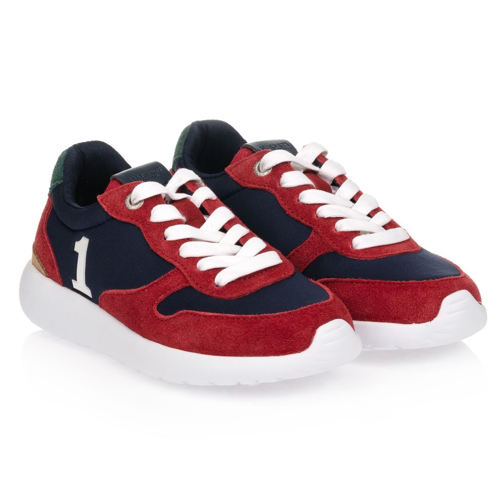 Hackett London - Boys Red & Blue Trainers | Childrensalon Outlet