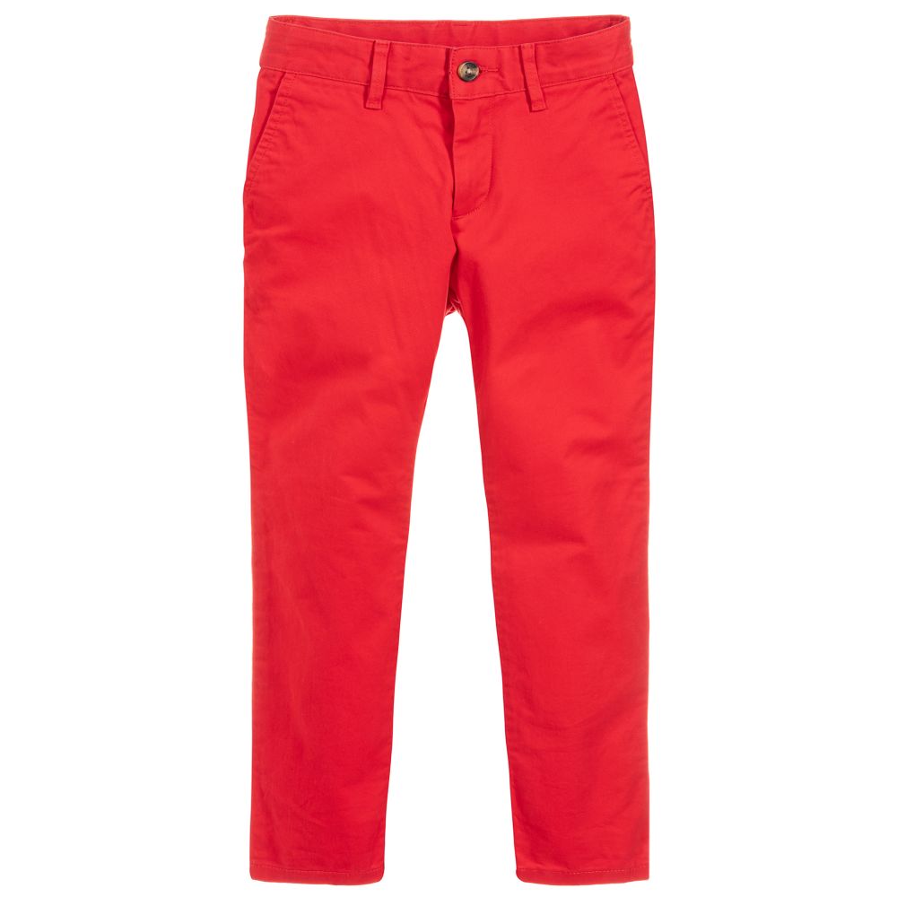 Hackett London - Boys Red Chino Trousers | Childrensalon