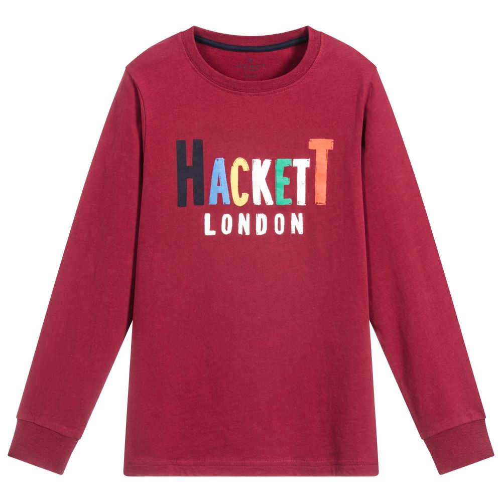 Hackett London - توب قطن لون أحمر للأولاد | Childrensalon