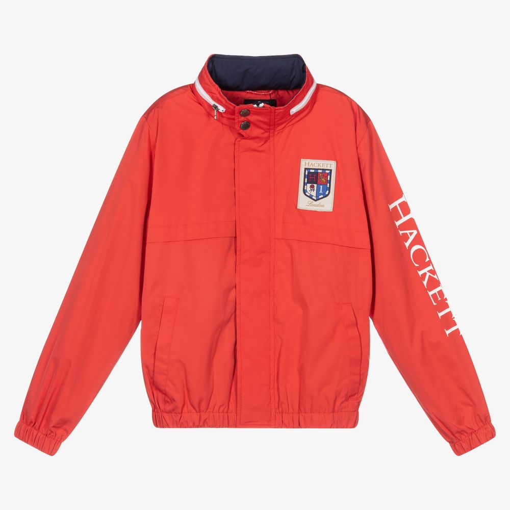 Hackett London-Boys Red Hooded Jacket | Childrensalon Outlet