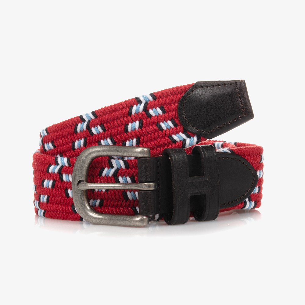 Hackett London - Boys Red Woven Belt | Childrensalon Outlet