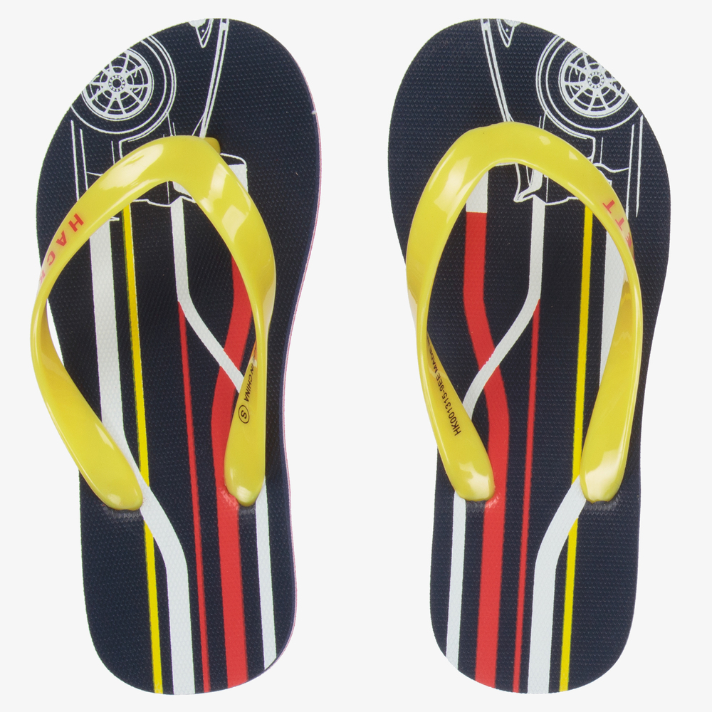 Hackett London - Boys Yellow & Blue Flip-Flops | Childrensalon