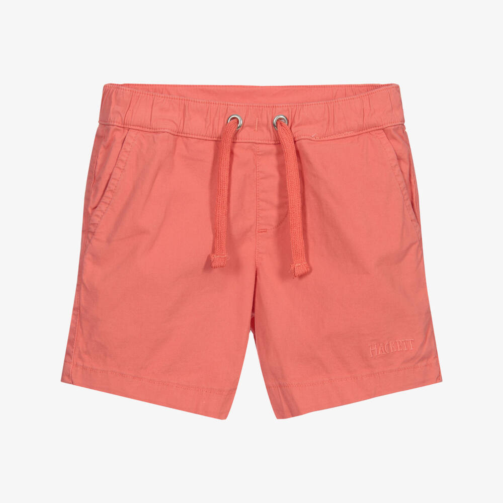 Hackett London-Coral Pink Cotton Shorts  | Childrensalon Outlet
