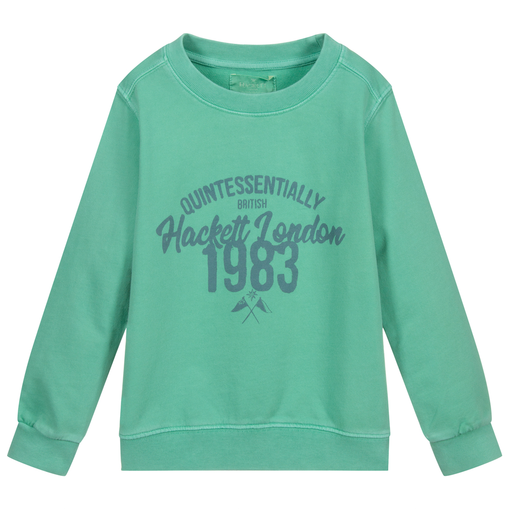 Hackett London - Green Cotton Logo Sweatshirt | Childrensalon
