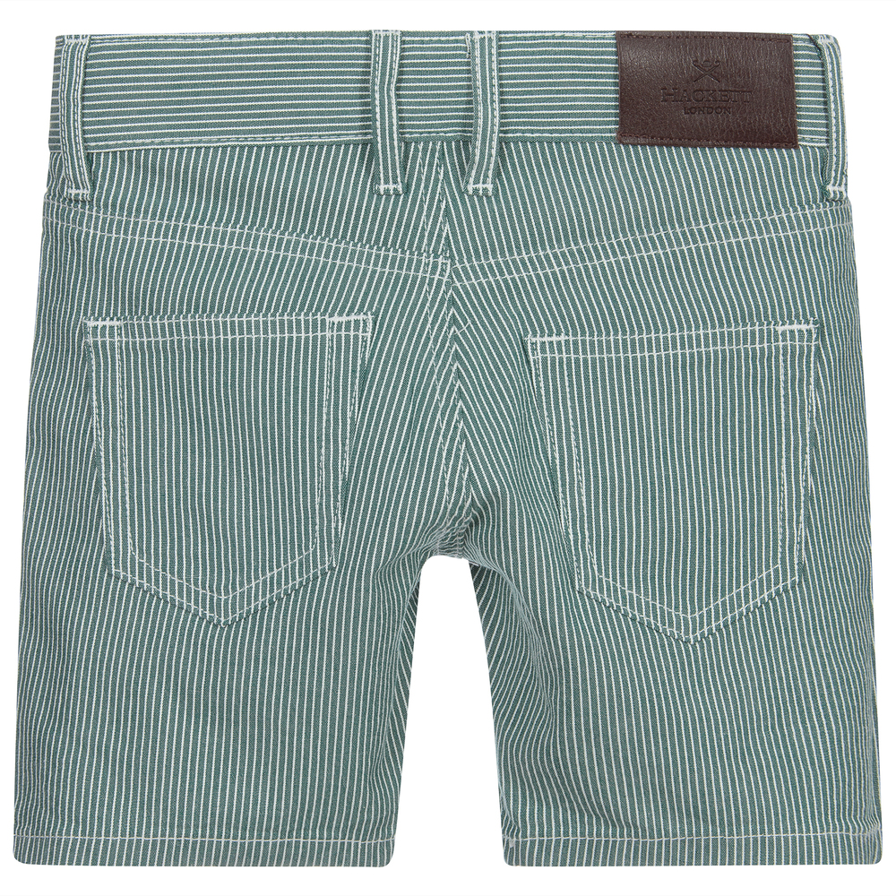 هاكيت London-Green Striped Cotton Shorts | Childrensalon Outlet