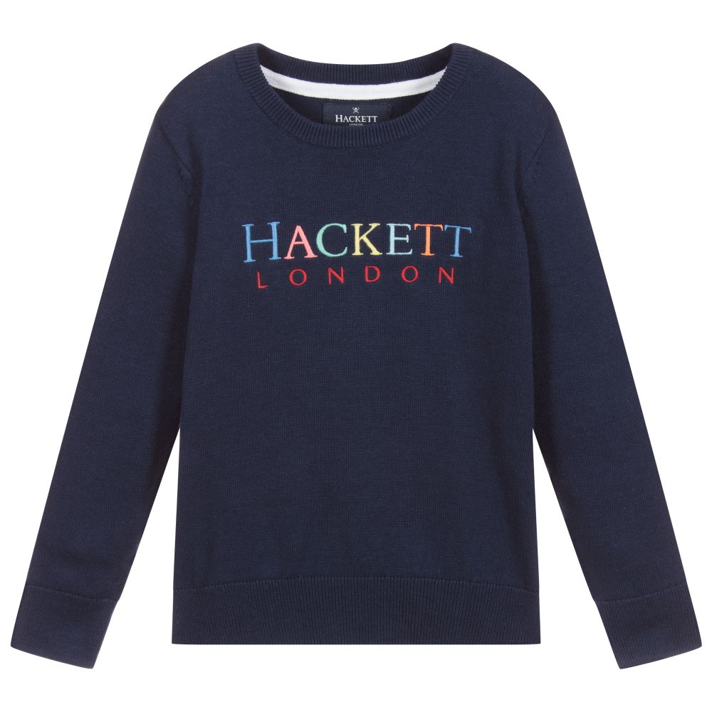 Hackett London - Navy Blue cotton Logo Sweater | Childrensalon