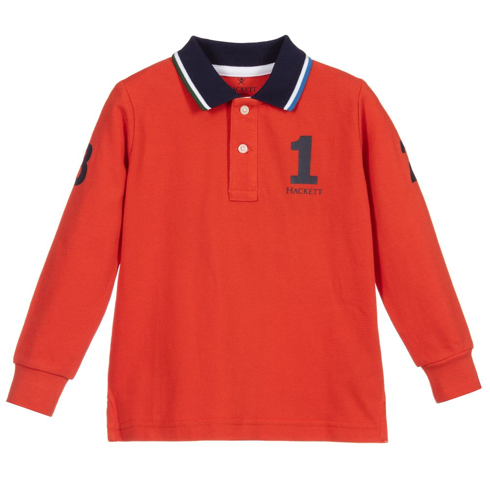 Hackett London - Red Cotton Polo Shirt | Childrensalon