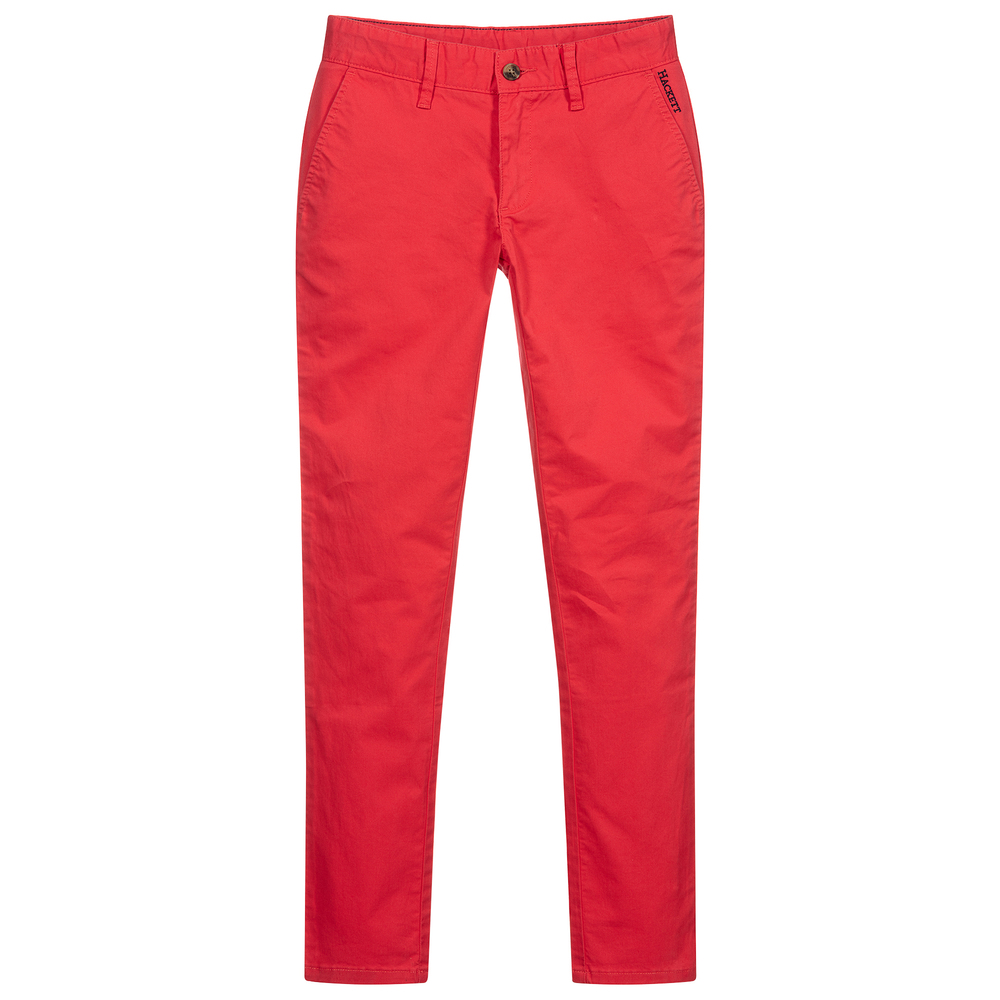 Hackett London - Red Slim Fit Chino Trousers | Childrensalon Outlet
