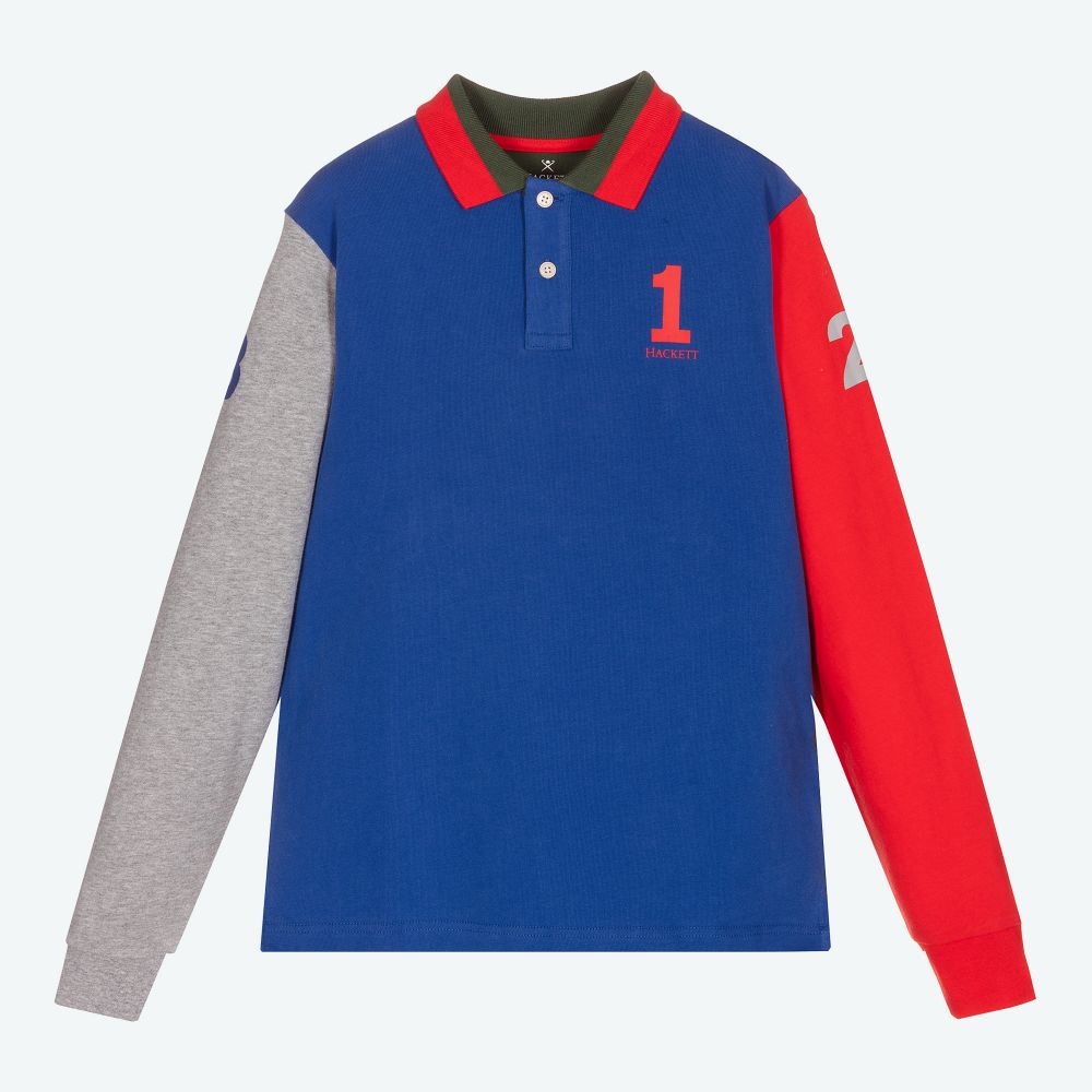 Hackett London - Teen Blue Logo Polo Shirt | Childrensalon