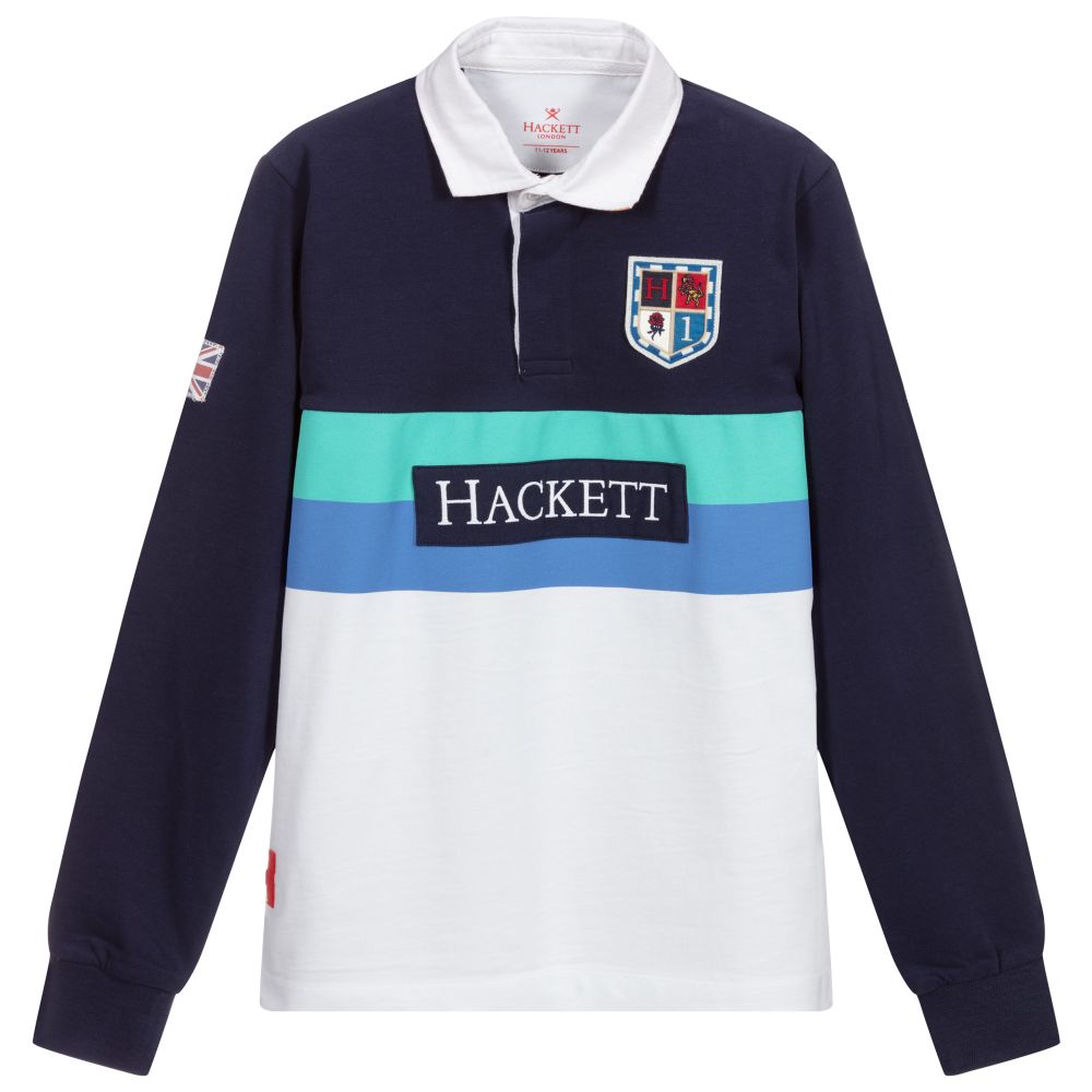 Hackett London - Бело-синяя рубашка поло для подростков | Childrensalon