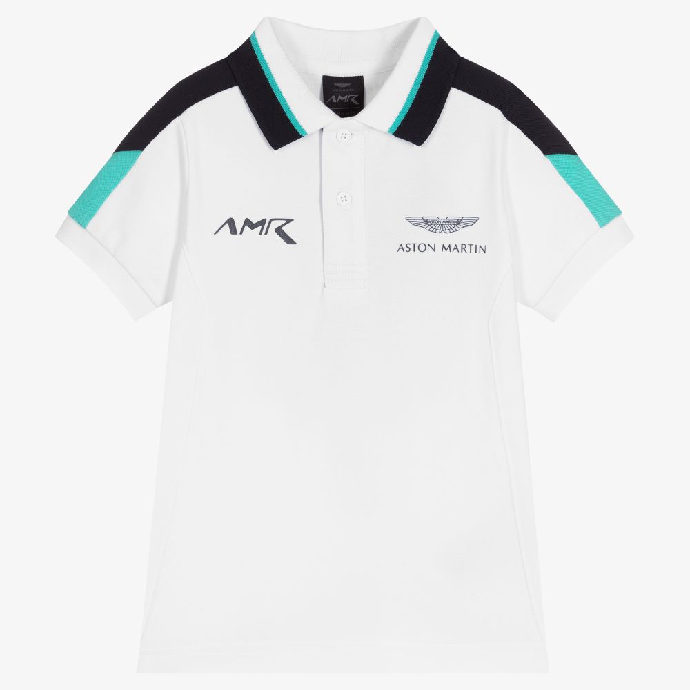 Hackett Aston Martin Racing - Weißes Poloshirt aus Baumwolle | Childrensalon