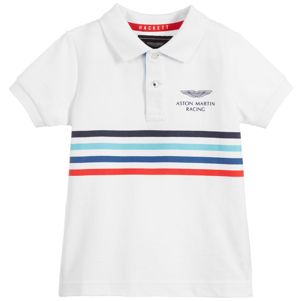 Hackett London - White Cotton Piqué Polo Shirt | Childrensalon