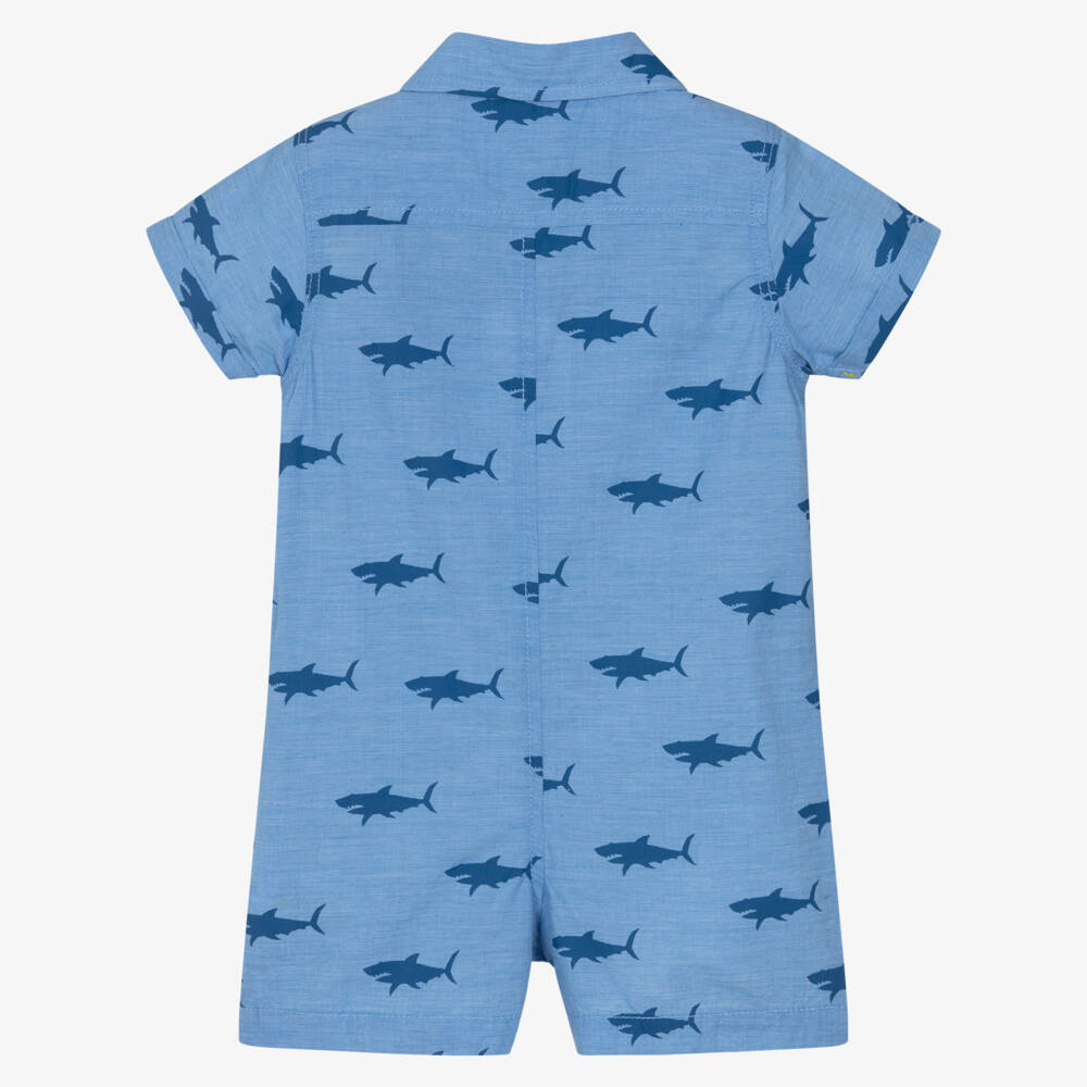 Hatley-Baby Boys Blue Cotton Sharks Shortie | Childrensalon Outlet