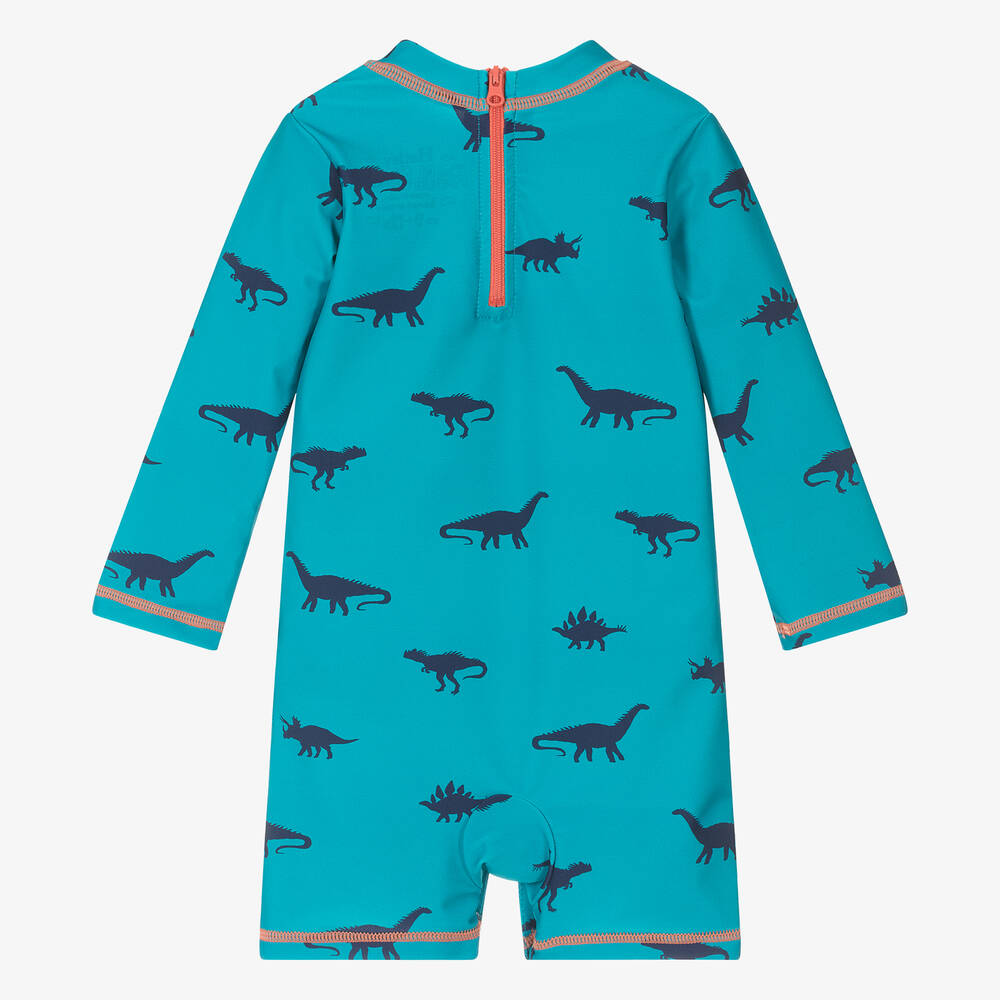 Hatley-Baby Boys Blue Dinosaur Sun Suit (UPF50+) | Childrensalon Outlet