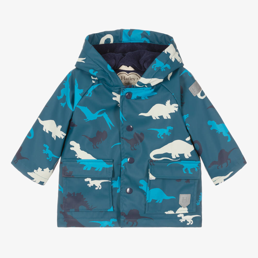 Hatley - معطف هودي واقي من المطر لون أزرق للمواليد  | Childrensalon