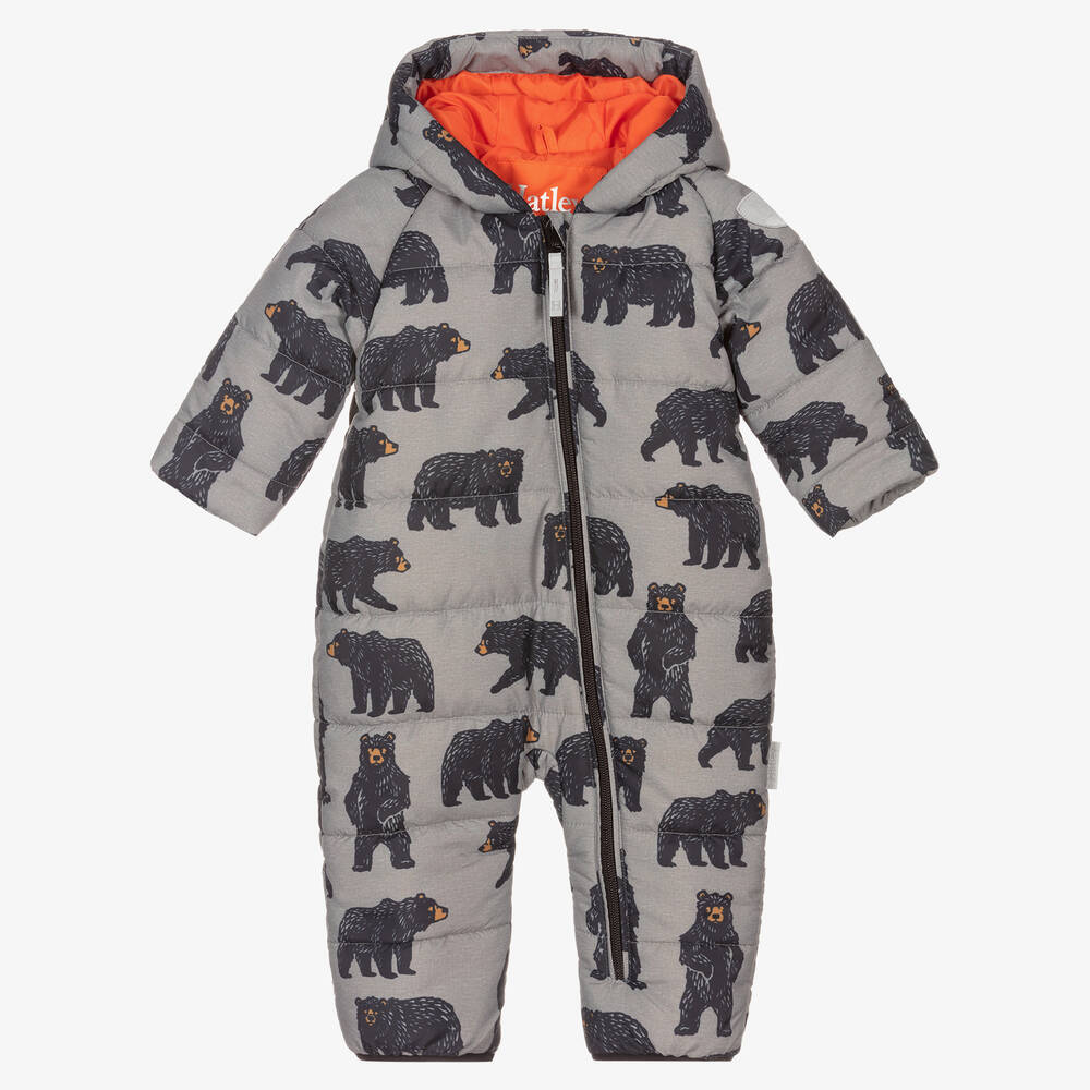 Hatley - Baby Boys Grey Bear Snowsuit | Childrensalon