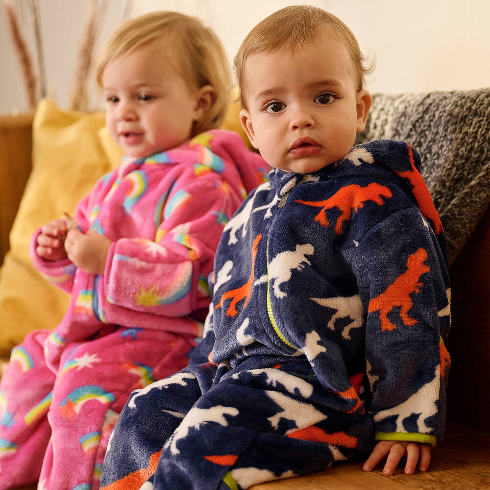 Hatley-Baby Boys Navy Blue Dinosaur Pramsuit | Childrensalon Outlet