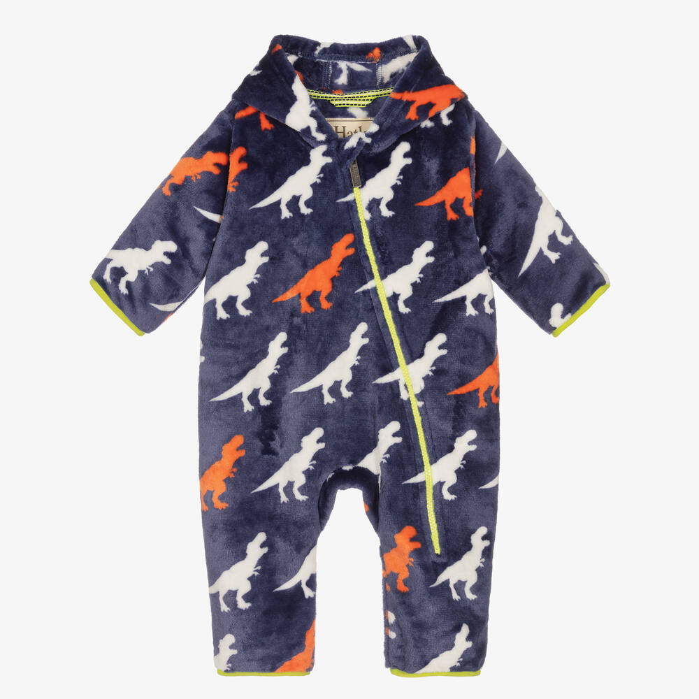 Hatley - Baby Boys Navy Blue Dinosaur Pramsuit | Childrensalon