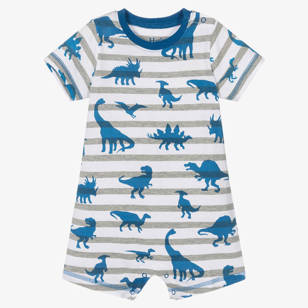 Hatley-Baby Boys Striped Dino Shortie | Childrensalon Outlet