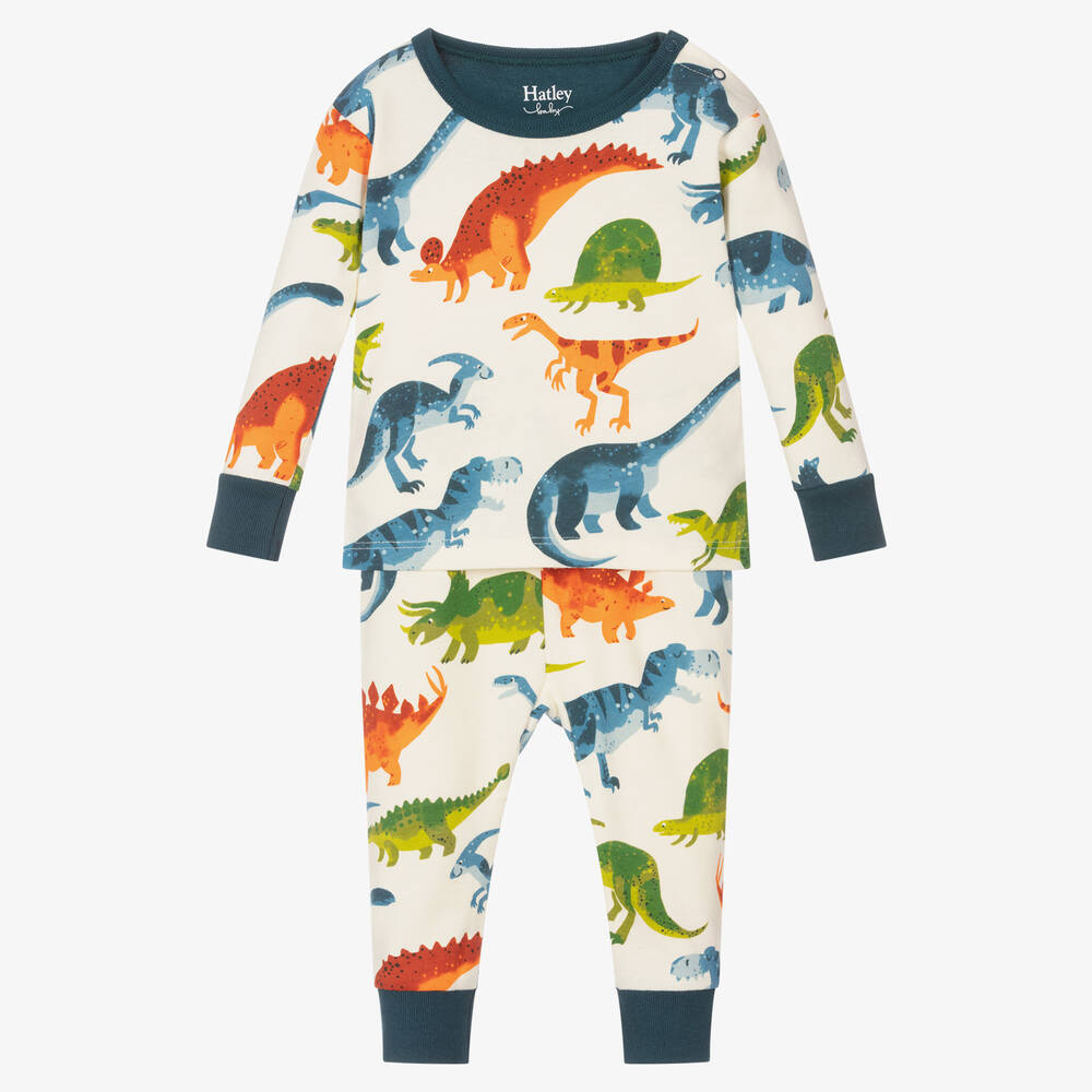 Hatley - Elfenbeinfarbener Dino-Schlafanzug (B) | Childrensalon