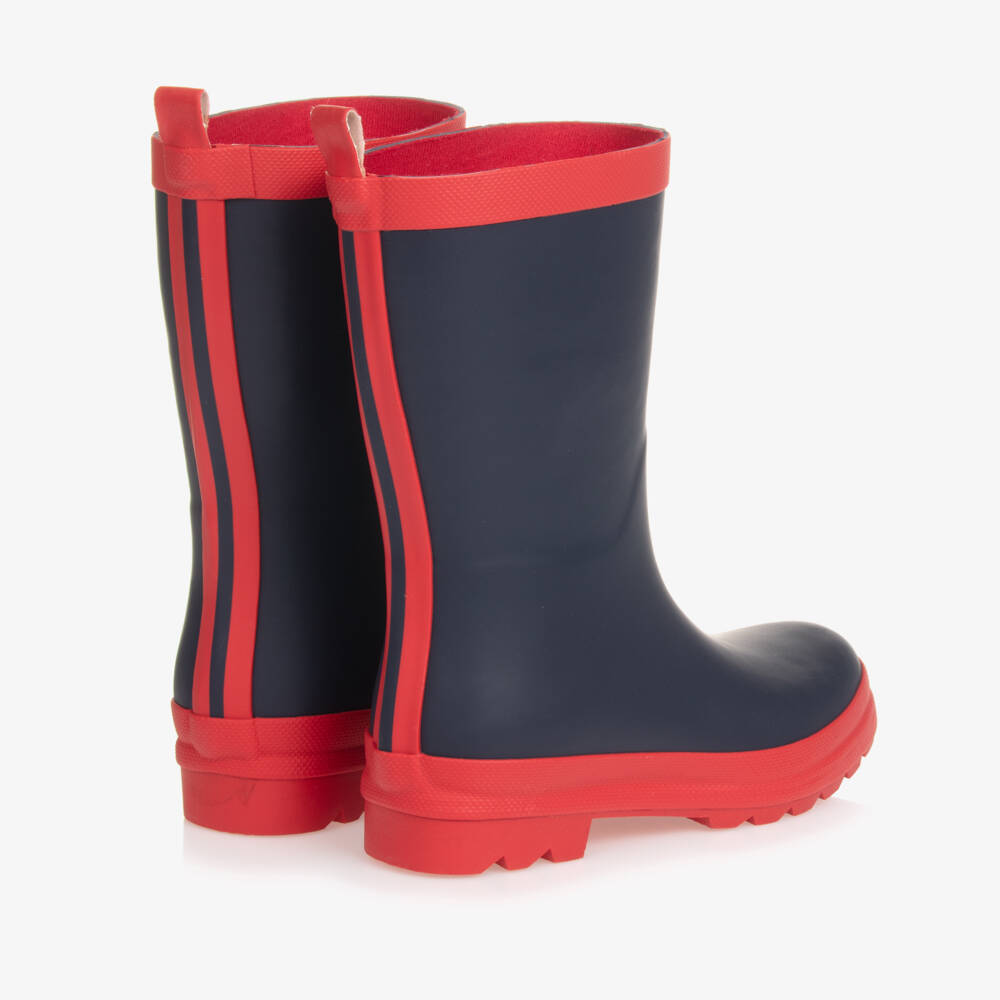 Hatley-Blue and Red Kids Rain Boots | Childrensalon Outlet
