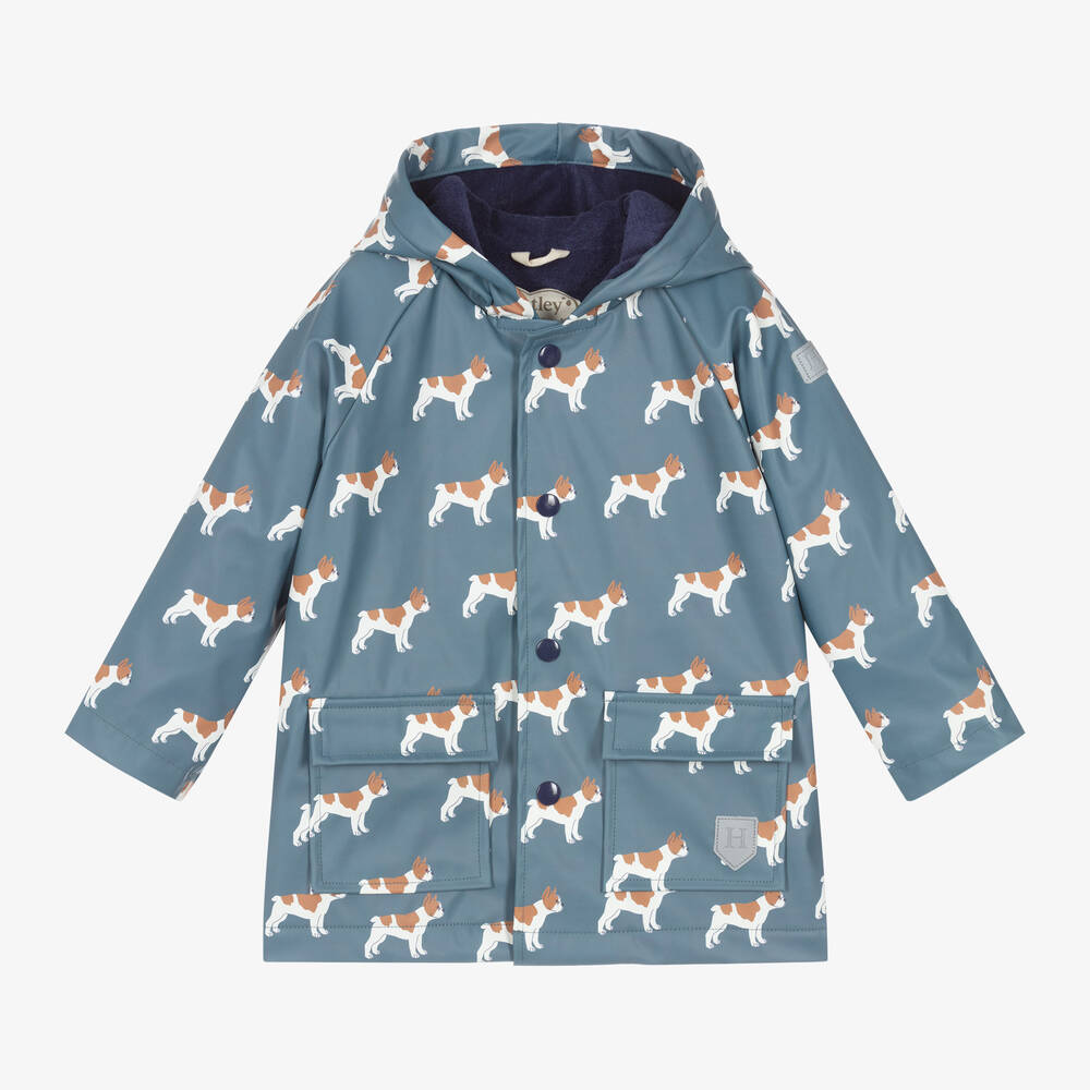 Hatley-Blue Bulldog Hooded Raincoat | Childrensalon Outlet