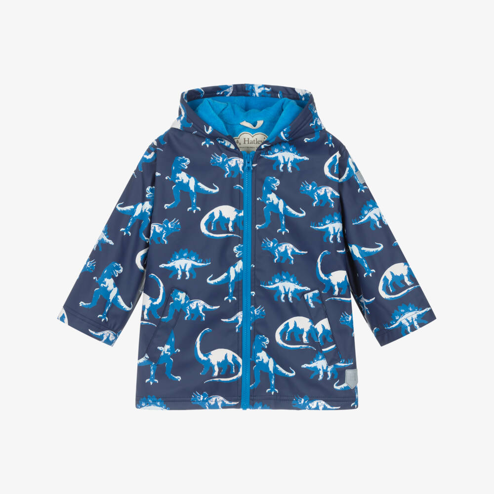 Hatley-Blue Dino Colour Change Raincoat | Childrensalon Outlet