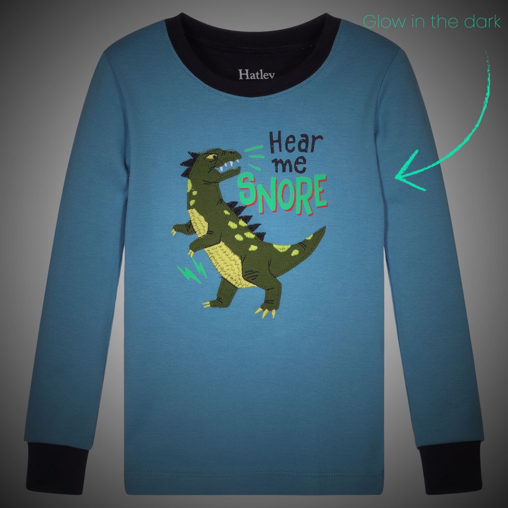 Hatley-Blue Dino Cotton Pyjamas | Childrensalon Outlet