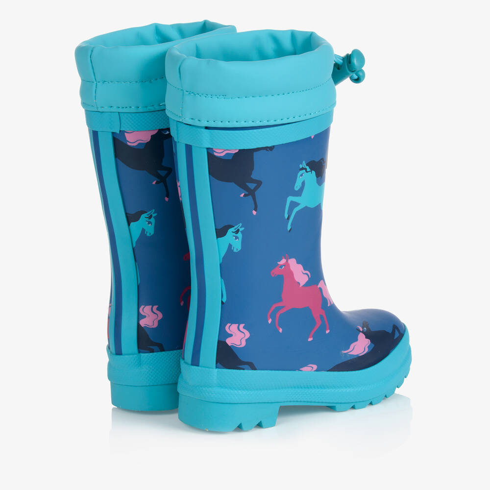 Hatley Blue Horses Rain Boots Childrensalon Outlet