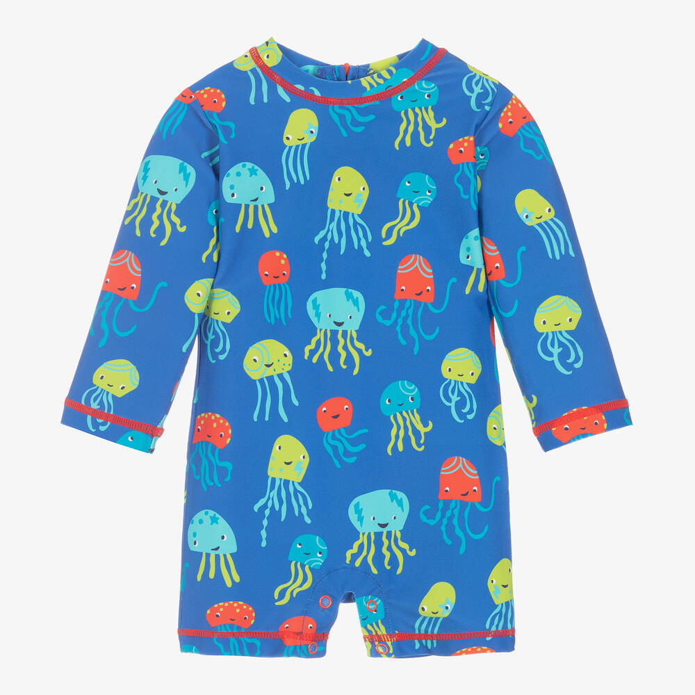 Hatley - Blue Jellyfish Baby Sun Suit (UPF50+) | Childrensalon