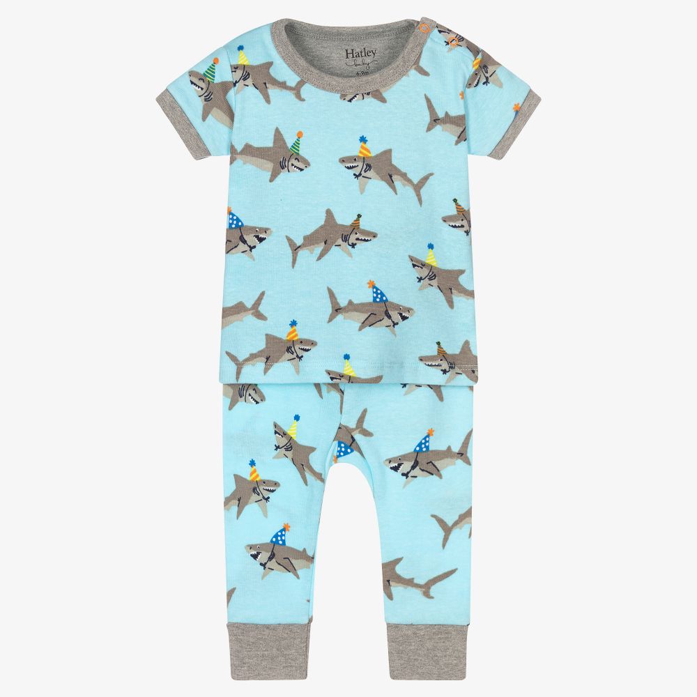 Hatley - Blue Sharks Baby Pyjamas | Childrensalon