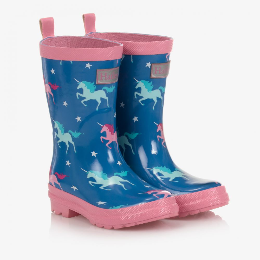 Hatley - Blaue Einhorn-Regenstiefel | Childrensalon