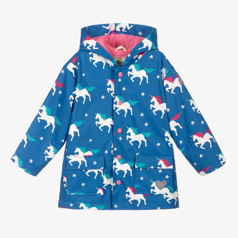 Hatley-Blue Unicorns Raincoat | Childrensalon Outlet