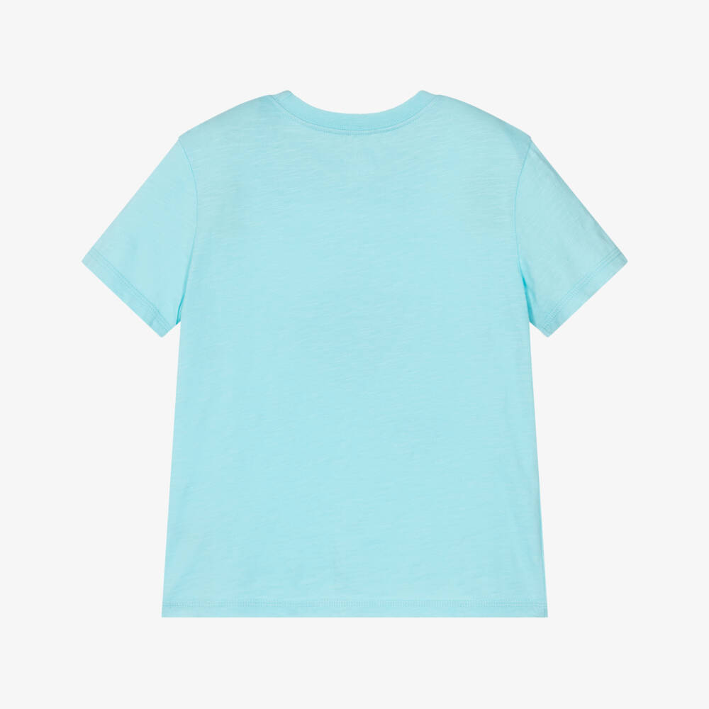 Hatley-Boys Aqua Blue Cotton Spotted Eagle Ray T-Shirt | Childrensalon Outlet