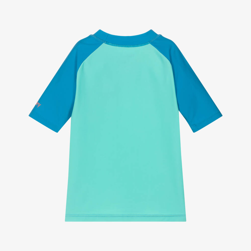 Hatley-Boys Aqua Colorblock Sun Top | Childrensalon Outlet
