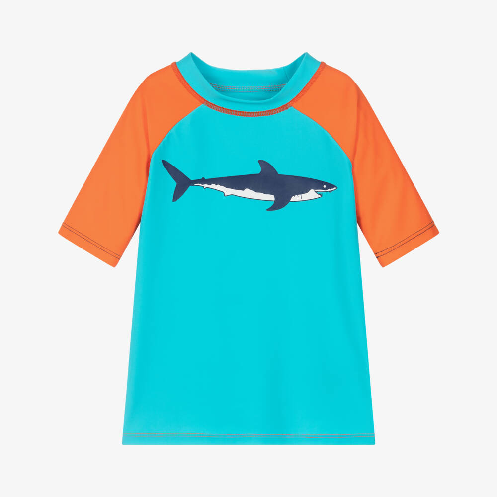 Hatley-Boys Aqua Shark Rash Guard | Childrensalon Outlet