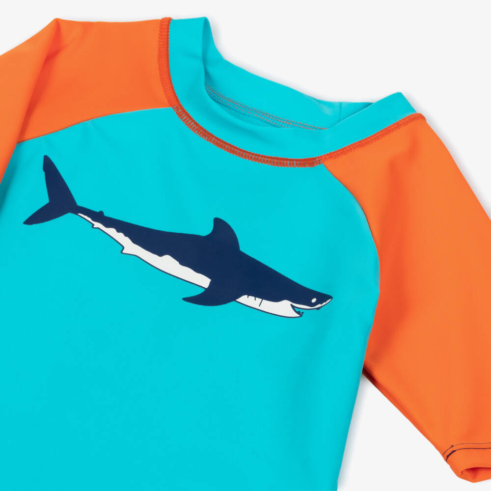 Hatley-Boys Aqua Shark Rash Guard | Childrensalon Outlet